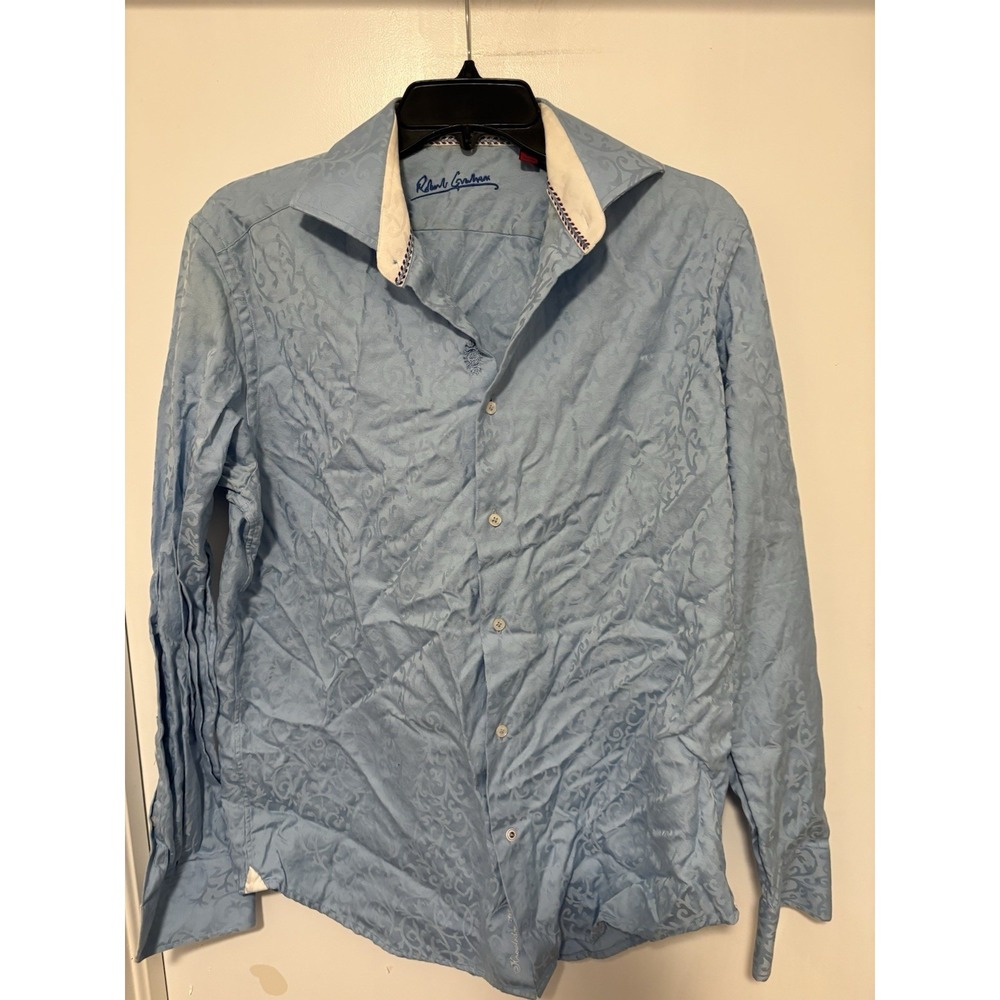Robert Graham Shirt Mens Size Medium Blue Button Down Collar